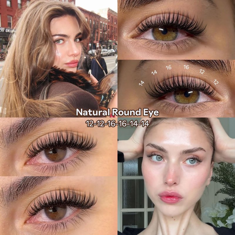 Goddvenus Wispy Natural Lash Clusters 12-14-16mm CC Curl DIY Cluster Eyelash Extensions for Clean Makeup, Individual False Eyelashes Cat Eye Lash Clusters 126pcs