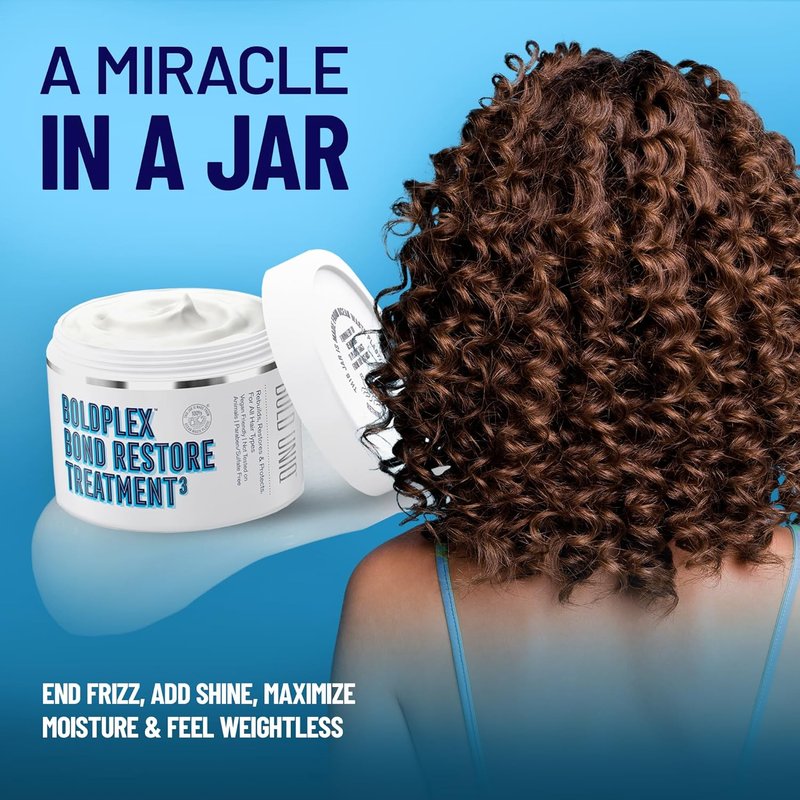 BOLD UNIQ BoldPlex Hair Mask - Deep Conditioner for Dry, Damaged Hair - Nourishes Curly & Frizzy Hair - 6.76 Fl Oz