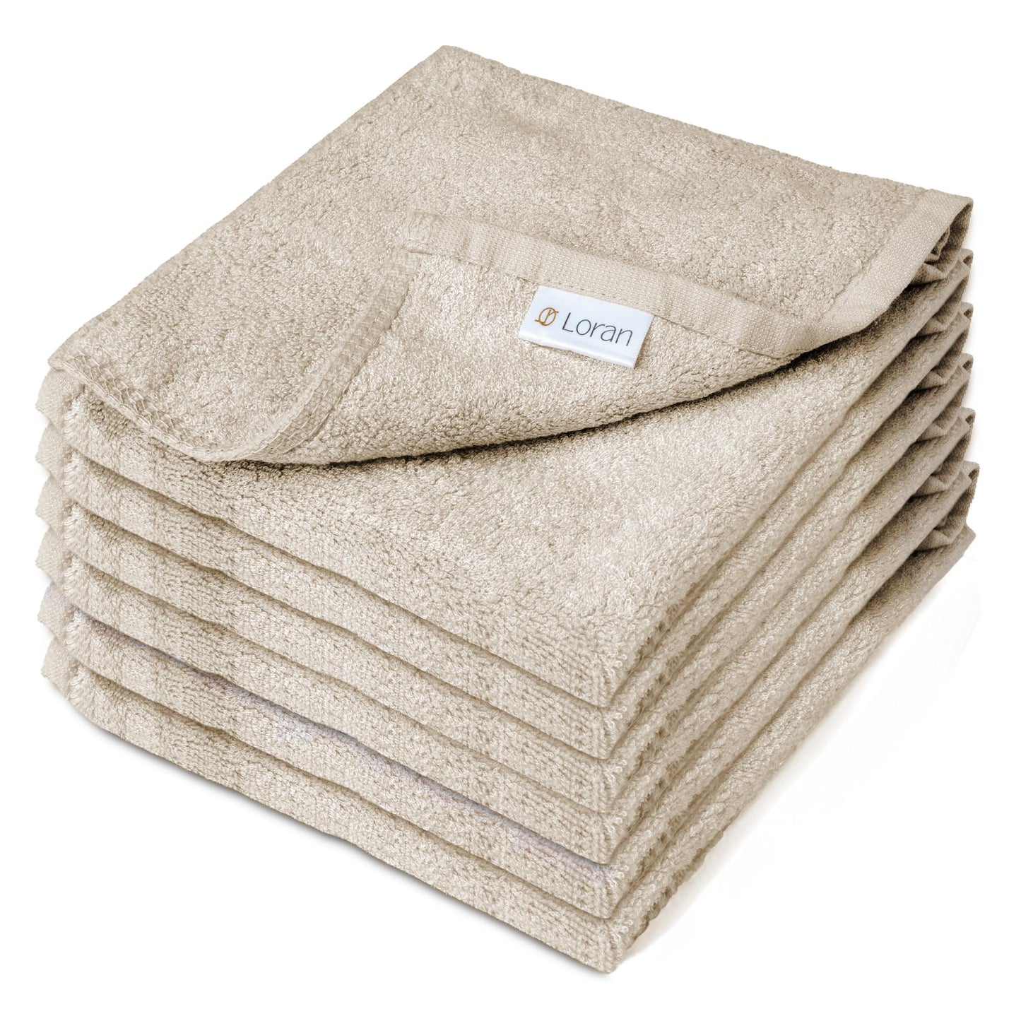 Vanilla Extra Large Washcloths Set of 6 Soft Body Cloths 13” x 13” 70% Viscose Derived from Bamboo, 30% Cotton Spa-Like Feel Silky for Skin Cleansing