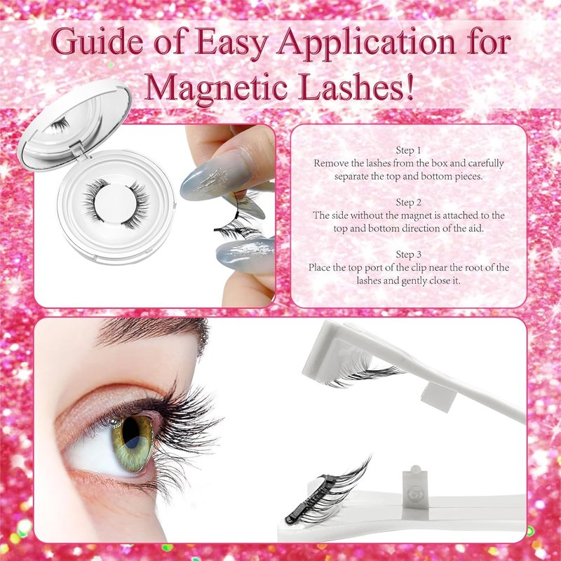 Magnetic Eyelashes - Natural-Looking, No Adhesive, Soft & Comfortable | Reusable 1 Pair
