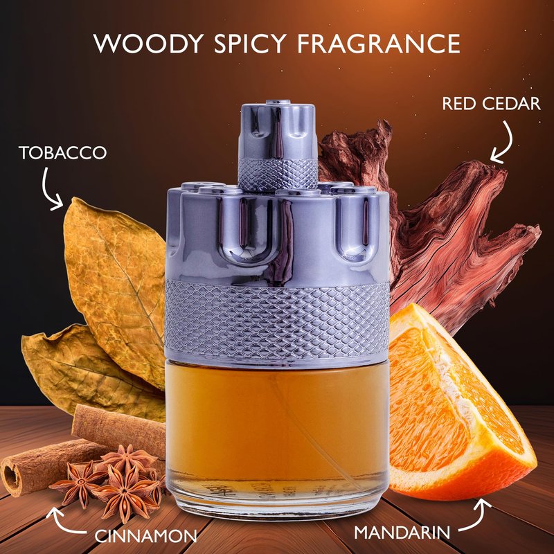 Azura Noir After Dark Eau De Parfum for Men - Woody Spicy Fragrance - Long-Lasting Cologne Choice For Daily Wear - Top Notes of Lemon, Mandarin Orange, Lavender 7 Cinnamon - Elegant 100ml Bottle