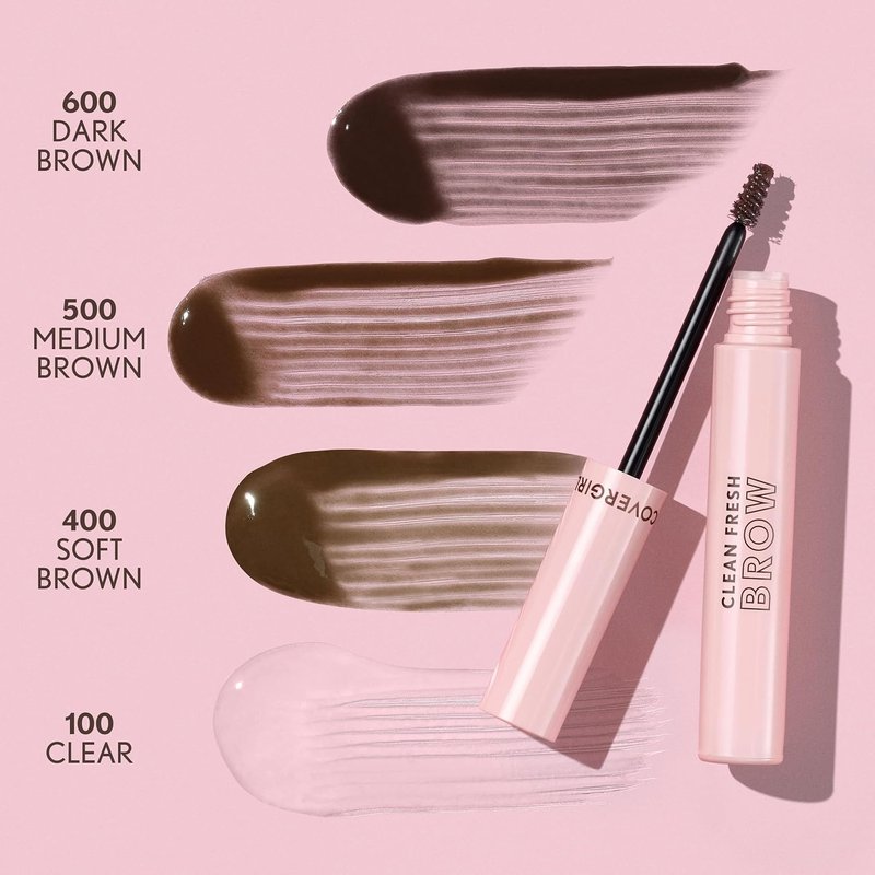 CoverGirl Clean Fresh Brow Gel - Medium Brown, Long-Lasting Vegan Formula for Natural-Looking Brows | 0.18oz