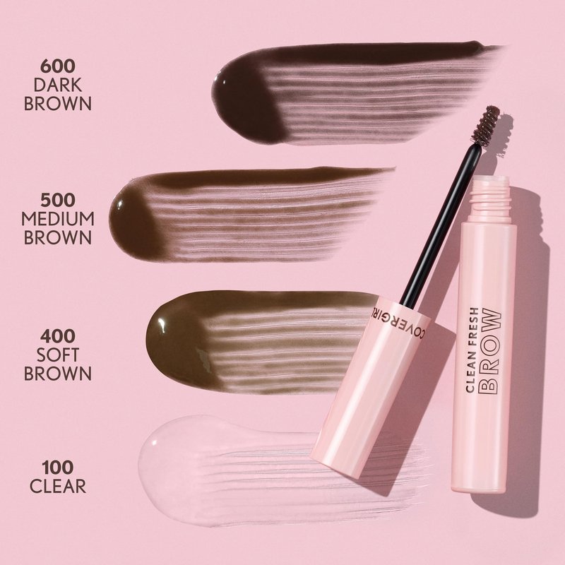 CoverGirl Clean Fresh Brow, 600 Dark Brown, Eyebrow Gel, Long-Lasting, Vegan Formula, Natural Looking, Easy to Apply, Doesn't Smudge, 0.18oz
