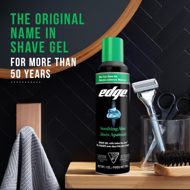 Edge Shaving Gel for Men - Soothing Aloe Formula with Twice the Aloe | 6 Pack for Moisturizing and Skin Protection