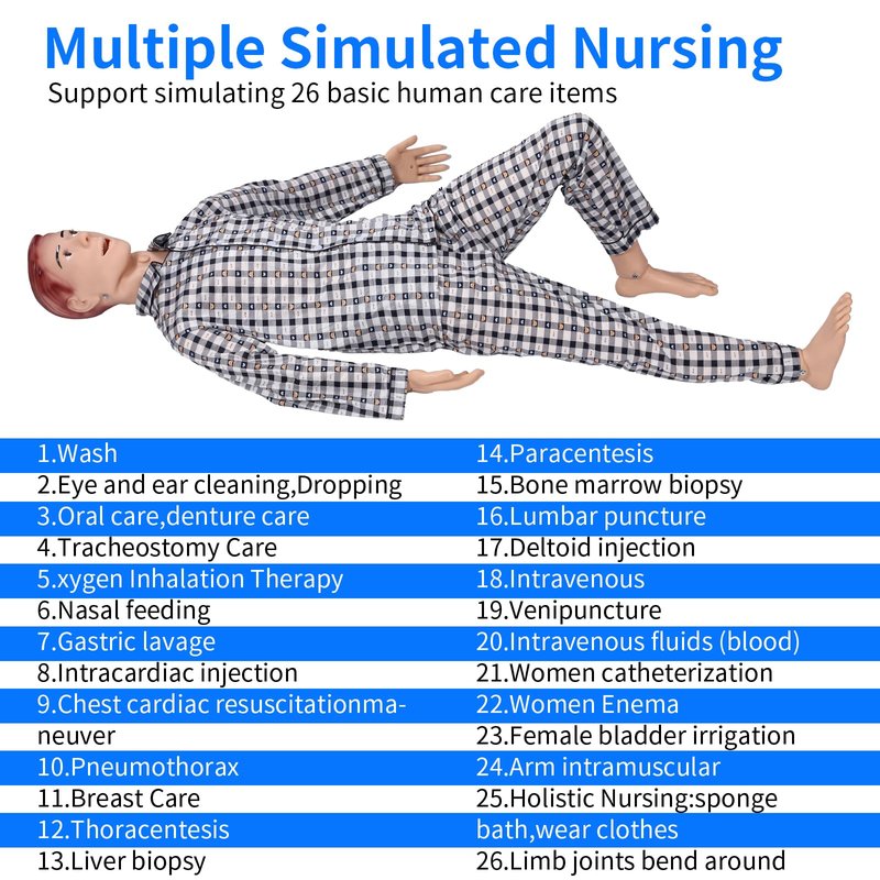 Medical Mannequin for Training – Nursing Manikin Full Body Trauma Patient Care Manikin Simulator with CPR, Catheterization & Wound Care Practice for Nursing Students & Medical Schools