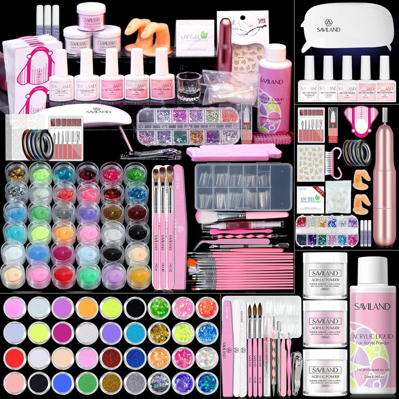 Acrylic Nail Kit - Complete Set with Nail Drill, Brushes & Gel Polish | Perfect for Starters & DIY Nail Art