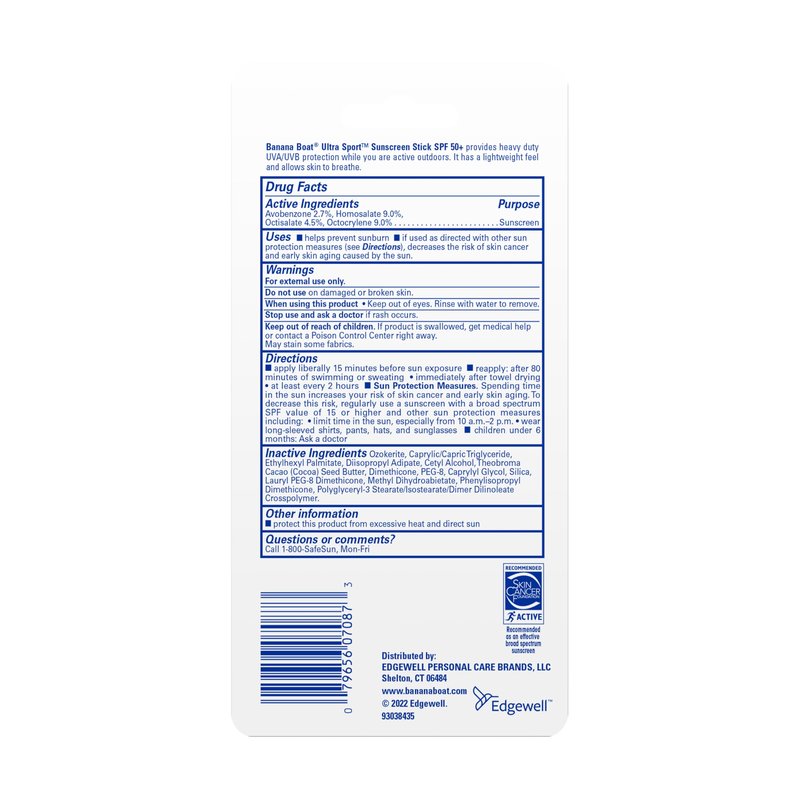 Banana Boat Sport Ultra Sunscreen Stick SPF 50, 1.5oz | Travel Size Sunscreen, Mini SPF Stick Sunblock, Oxybenzone Free, 1.5oz