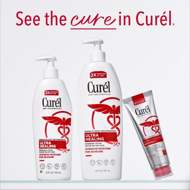 Curel Ultra Healing Ointment, Healing Ointment with Touch Free Applicator, Body and Face Moisturizer for Women and Men, 4 Oz