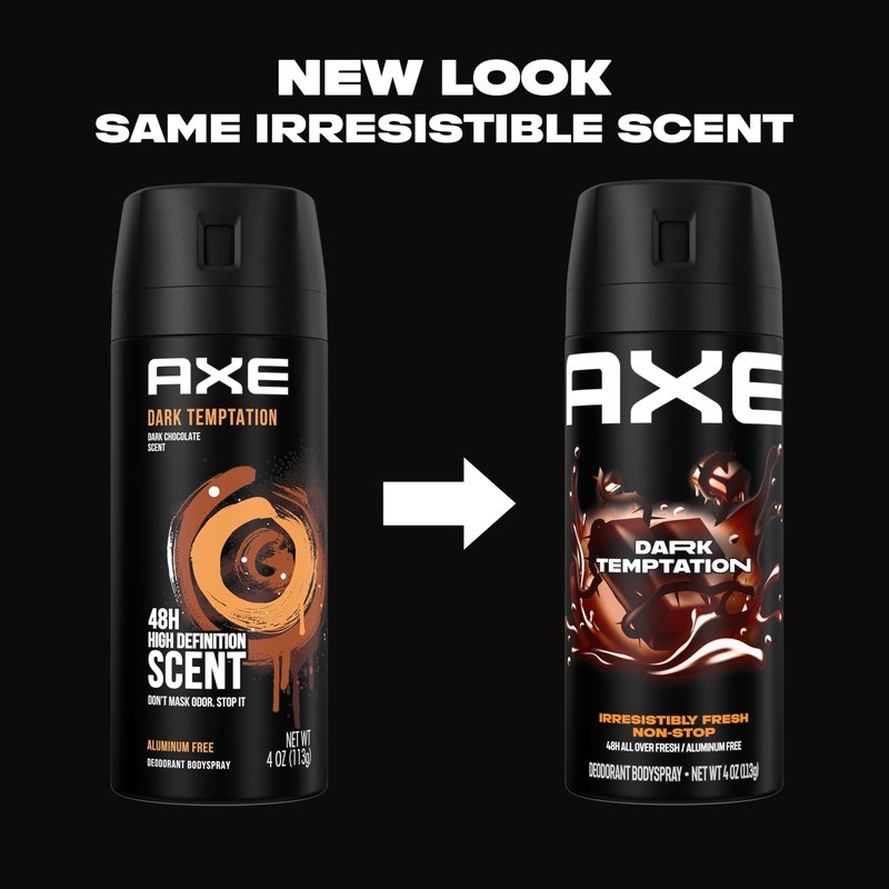 AXE Body Spray Deodorant Dark Temptation for Long Lasting Odor Protection Deodorant for Men Formulated Without Aluminum 4.0 oz