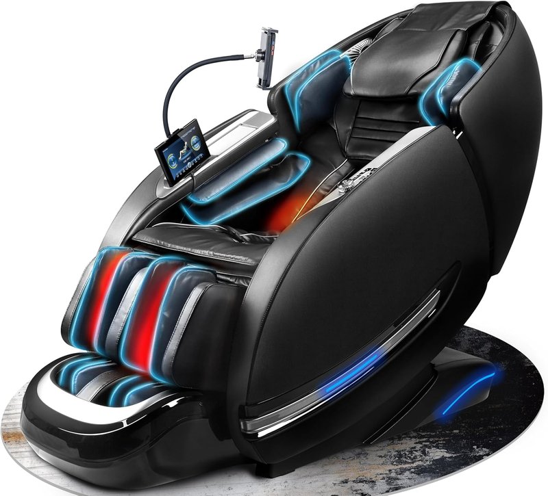 Massage Chair Full Body, 2026 Zero Gravity SL-Track Shiatsu Massage Chair Recliner with 12 Auto Modes, Thai Yoga Stretch, Foot Rollers, Heated Waist & Calf, AI Control & Body Scan, L183 Black