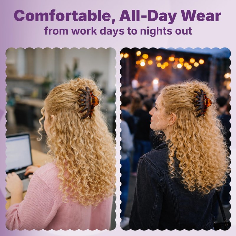 Goody SlideProof Large Hair Clips, Stylish, Secure Grip Octopus Claw Clips for Thick Hair, Styling Accessories for All Occasions & Longer Lengths, Gifts for Women & Girls, Black & Tortoiseshell, 2 Ct