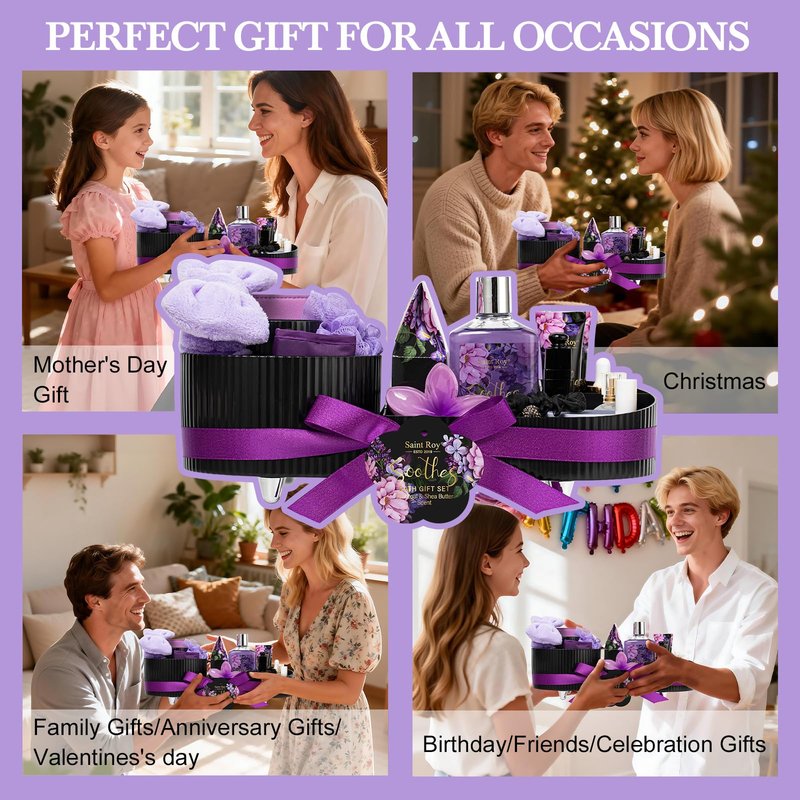 26 Pcs Spa Bath and Body Gift Basket, Spa Kit Gift Set, CHARCOAL & SHEA BUTTER Bath & Body Gift Makeup Organizer, Spa Gift Basket, Face Skin Care Kit, Lip Self-Care, Serum, Birthday, Christmas
