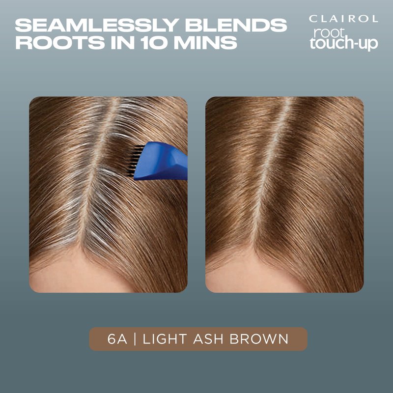 Clairol Root Touch-Up by Nice'n Easy Permanent Hair Dye, 6A Light Ash Brown Hair Color | 100% Gray Coverage | Easy Brush Application | Matches Professional Salon Shades | Pack of 2