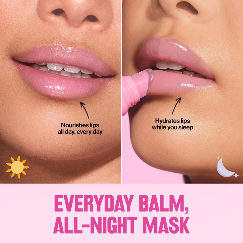 Revlon Glimmer Lip Treat Balm + Mask, Overnight Peptide Lip Treatment, Hydrating, 004 Lavender Vanilla, 0.4 fl oz