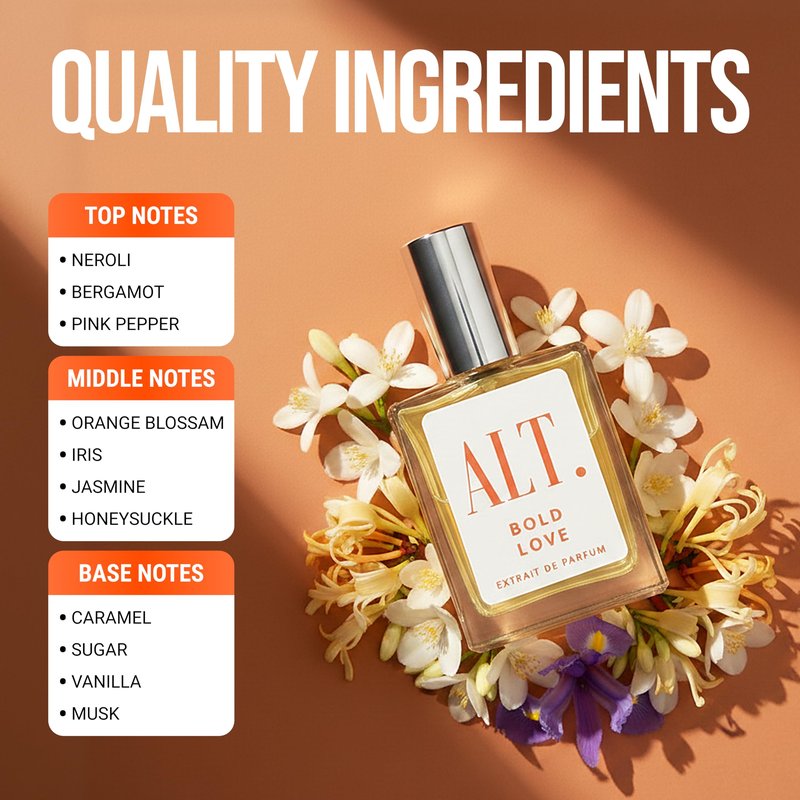 ALT. FRAGRANCES Bold Love - Inspired by Love Don’t Be Shy Perfume for Women, Extrait de Parfum, Long Lasting Fragrance, Warm Marshmallow Vanilla Scent, 60ml