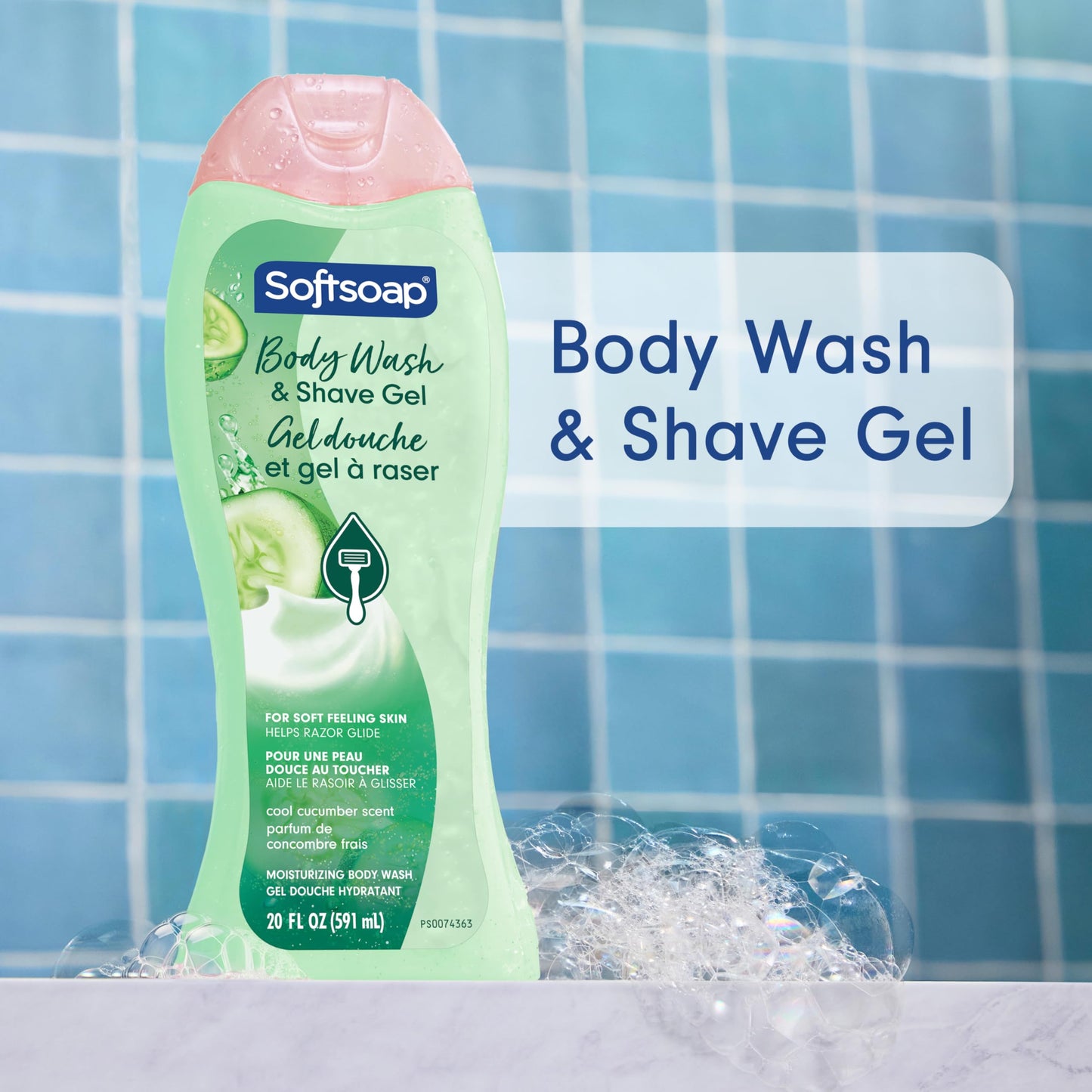 Softsoap Body Wash, Coconut Butter Scrub , Exfoliating Body Wash, 20 Ounce, 4 Pack
