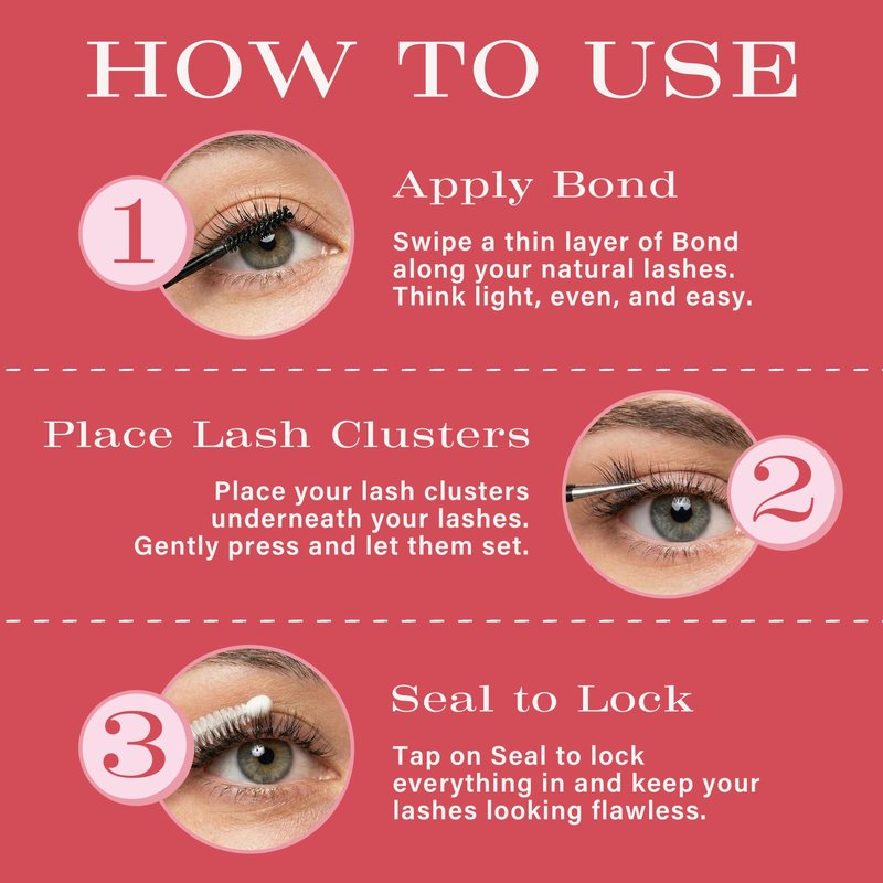 JOAMOUR Lash Bond and Seal, 2-in-1 Lash Cluster Glue, Waterproof & Sweatproof, Long-Lasting Hold up to 120-150H, Latex-Free, for DIY Eyelash Clusters, Home Use
