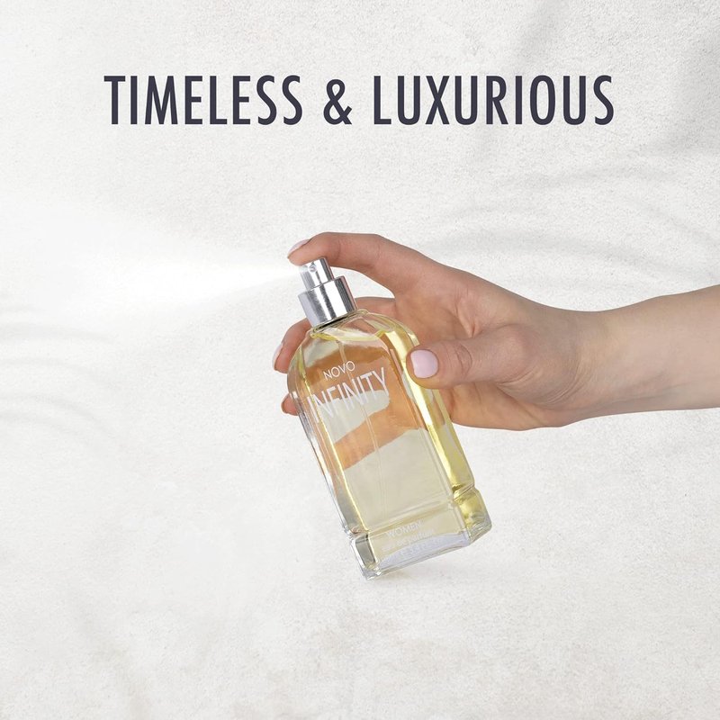 NovoGlow Infinity Eau De Parfum Spray for Women - 3.4 Fl Oz | Refreshing Citrus Floral & Musk Fragrance