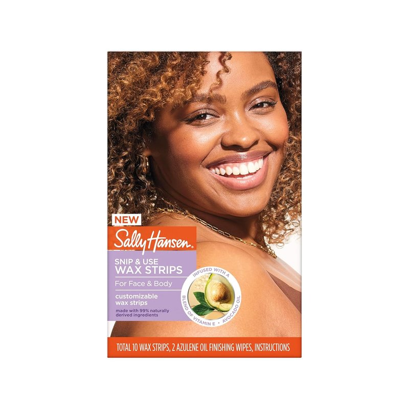 Sally Hansen Wax Strips Kit - Face & Bikini Hair Removal with Vitamin E & Avocado Oil | 10 Count
