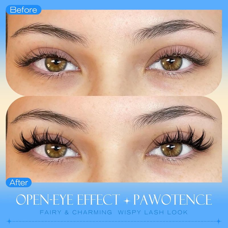 Pawotence Manga Lash Clusters - Wispy Individual Eyelash Extensions 10-16mm for DIY Glam Looks