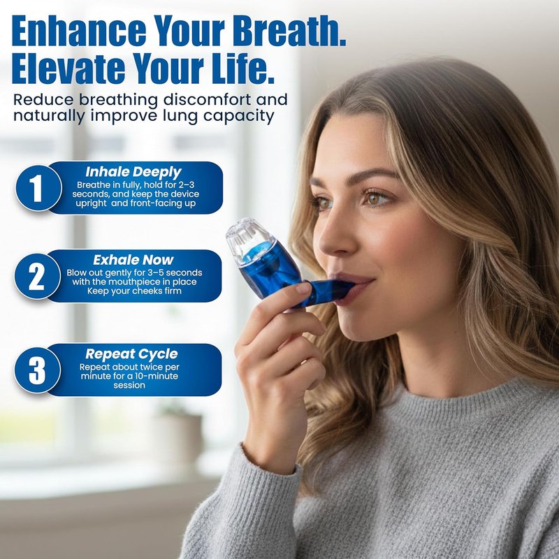 AirPhysio - Portable Breathing Device with Hard Shell Case & Soft Bag Included | Convenient Storage Solution