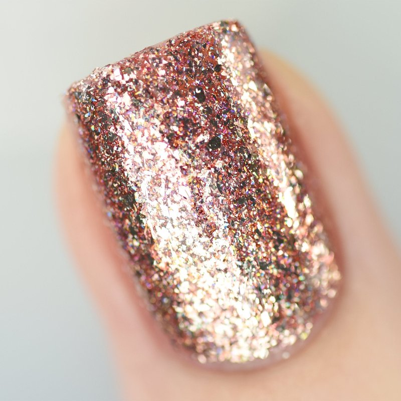 ILNP Juliette - Rose Gold Holographic Nail Polish, Mirror Shine Glitter, Long Lasting, Quick Dry, Chip Resistant, Non-Toxic, Vegan
