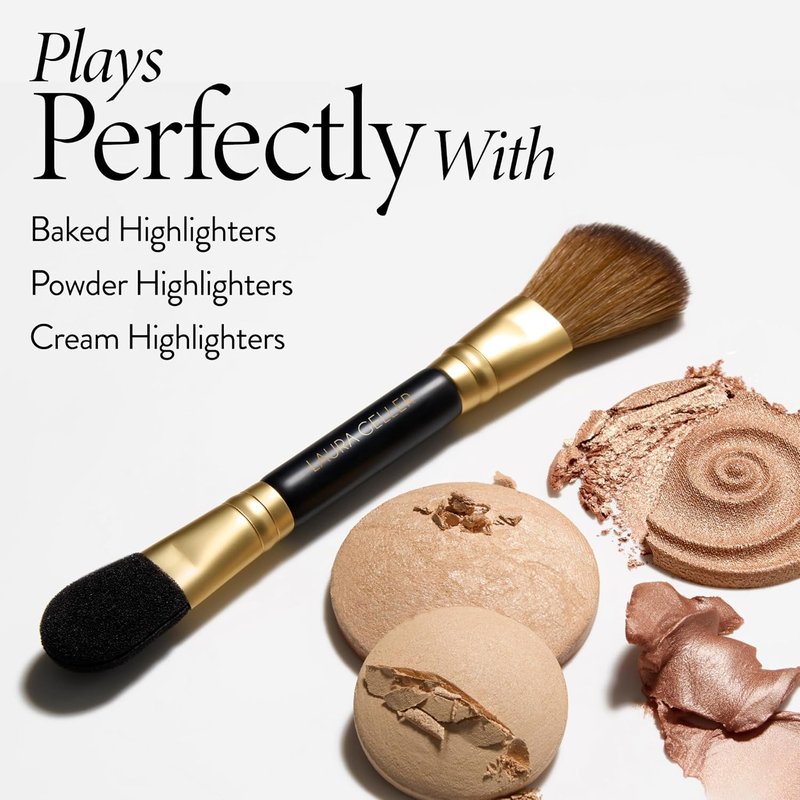 Laura Geller New York Professional Makeup Brushes - Cruelty-Free Dual-Ended Highlighter Brush - 10 Pieces