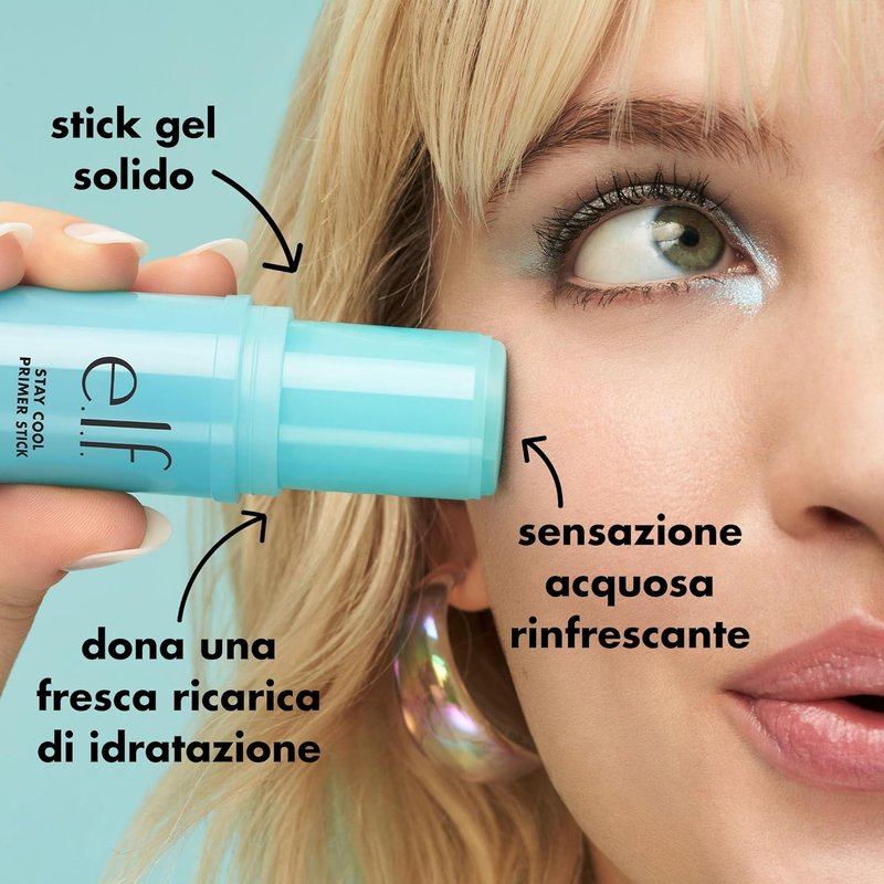 e.l.f. Stay Cool Primer Stick - Hydrating Gel Makeup Primer with Aloe Water | Vegan & Cruelty-Free