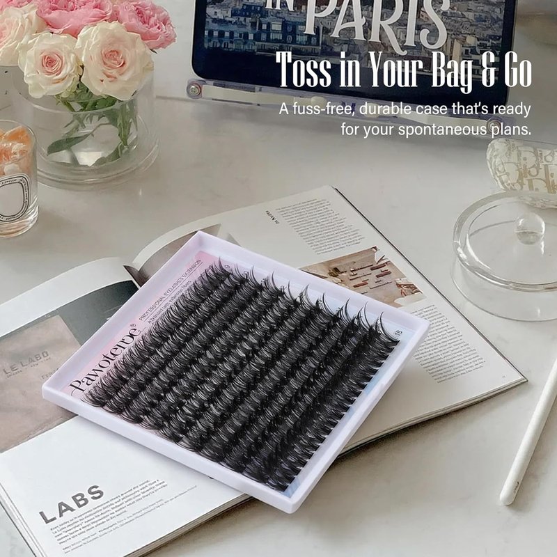 Pawotence Lash Clusters - 200pcs 50D Individual Eyelash Extensions | Self-Application 9-16mm