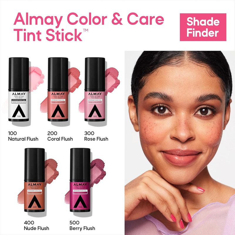 Almay Lip and Cheek Tint Stick - Multi-Use Moisturizing Blush & Lip Color | Dewy Finish, 300 Rose Flush, 0.25 oz