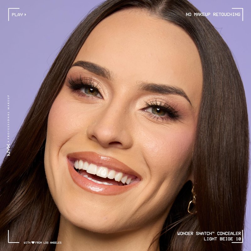 NYX PROFESSIONAL MAKEUP Wonder Snatch Concealer, Brightening, Lifting & Snatching Full Coverage Makeup Concealer with 24HR Wear, Vegan & Cruelty Free - Light Beige