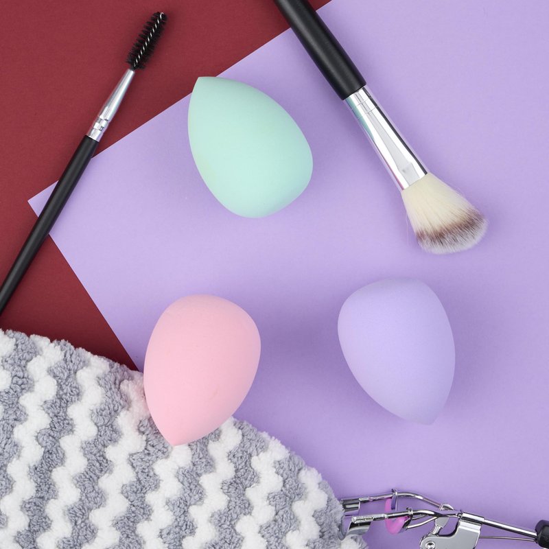 3pc Pastel Makeup Sponge Set – Beauty Blender for Foundation, Blush, Concealer, Eyeshadow, Contour & Highlighter | Soft Cosmetic Sponge Value Pack for Women – Flawless Finish
