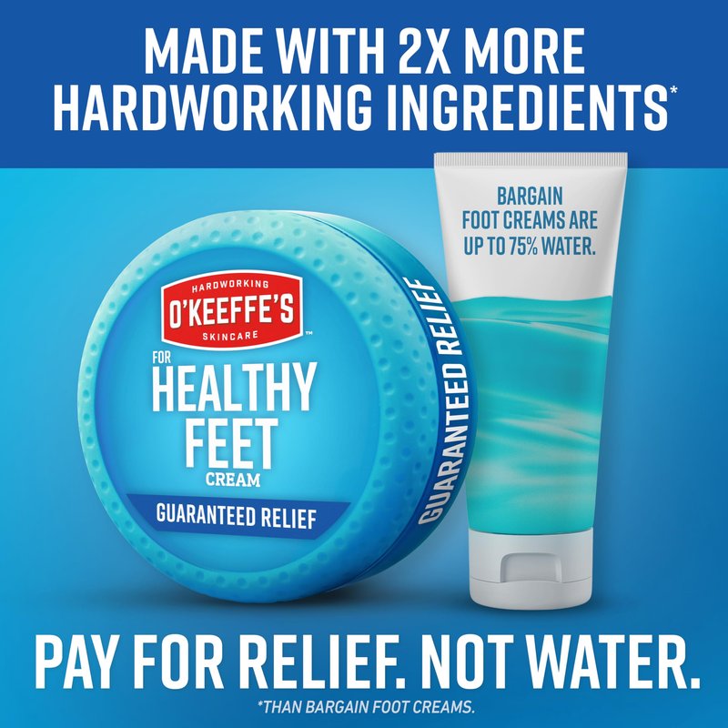 O'Keeffe's for Healthy Feet Foot Cream - 6.4 oz Jar (1 Pack) - Guaranteed Relief for Extremely Cracked, Dry Feet, Repairing Skincare, Instantly Boosts and Retains Moisture Levels