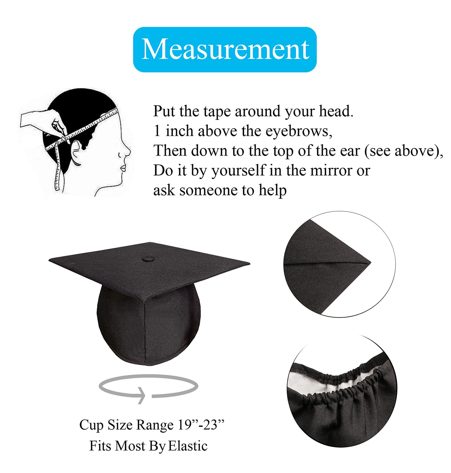 TngHui Unisex Adult Matte Graduation Cap with 2026 Tassel for High School and Bachelor Black
