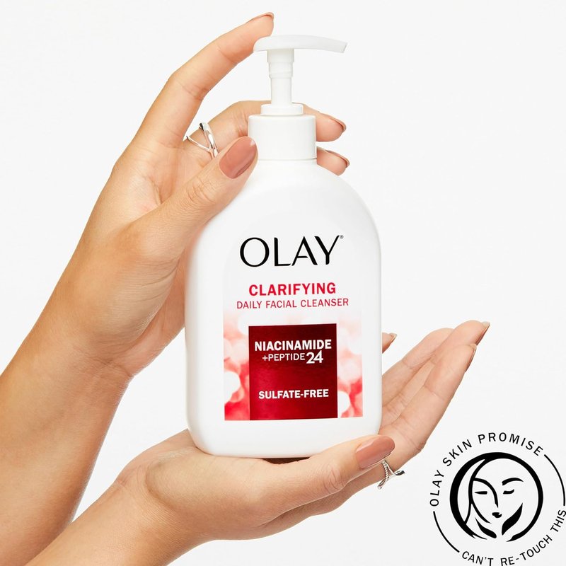 Olay Daily Facial Cleanser | Niacinamide & Peptides for Refined Pores - Sulfate-Free, 16 Oz