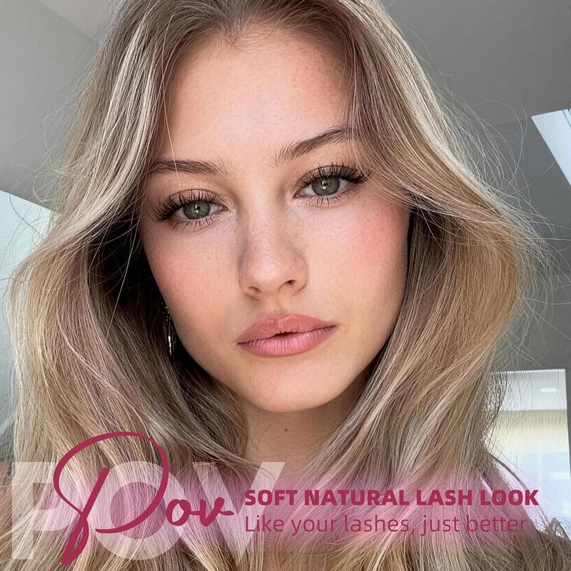 Natural Lash Clusters - Wispy C Curl Eyelash Extensions | 10-16MM Flexible Band for DIY Applications