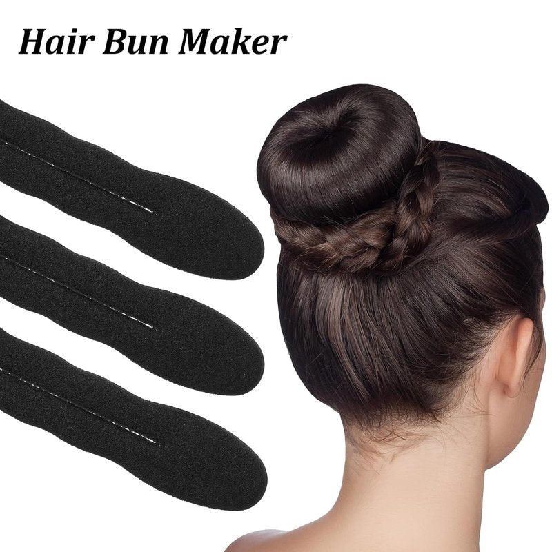Skiennix Hair Bun Maker - 9 Pcs Magic Snap Roll Foam Sponges for Effortless Styling | Ideal for Ballet & French Twist