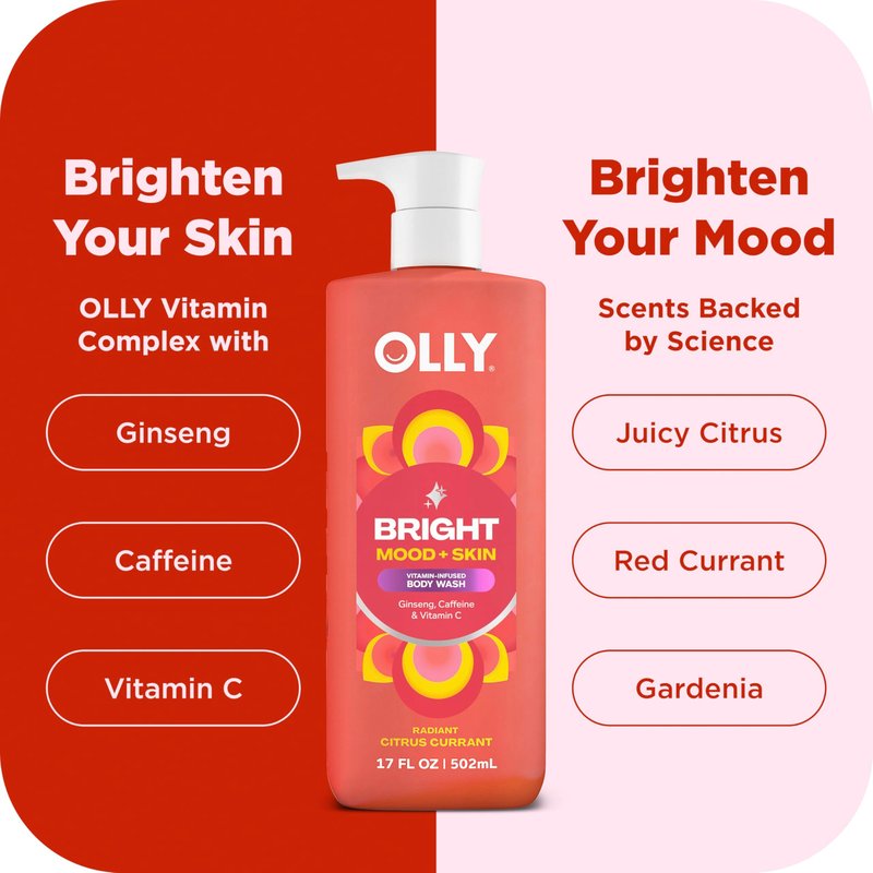 OLLY Body Wash & Body Scrub Mini pack 4 Count Hydrate & Repair Skin Barrier 3 oz