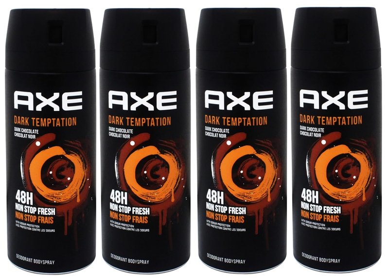 Axe Body Spray - Dark Temptation Deodorant for Long-Lasting Odor Protection | 5.1 oz, 4 Count