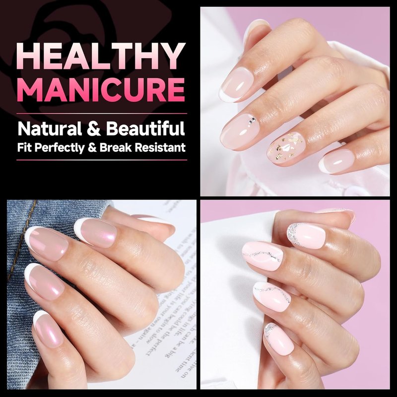 Short Oval Almond Nails - 504 Pcs Full Matte Acrylic Fake Nail Tips | 15 Sizes for DIY Nail Art