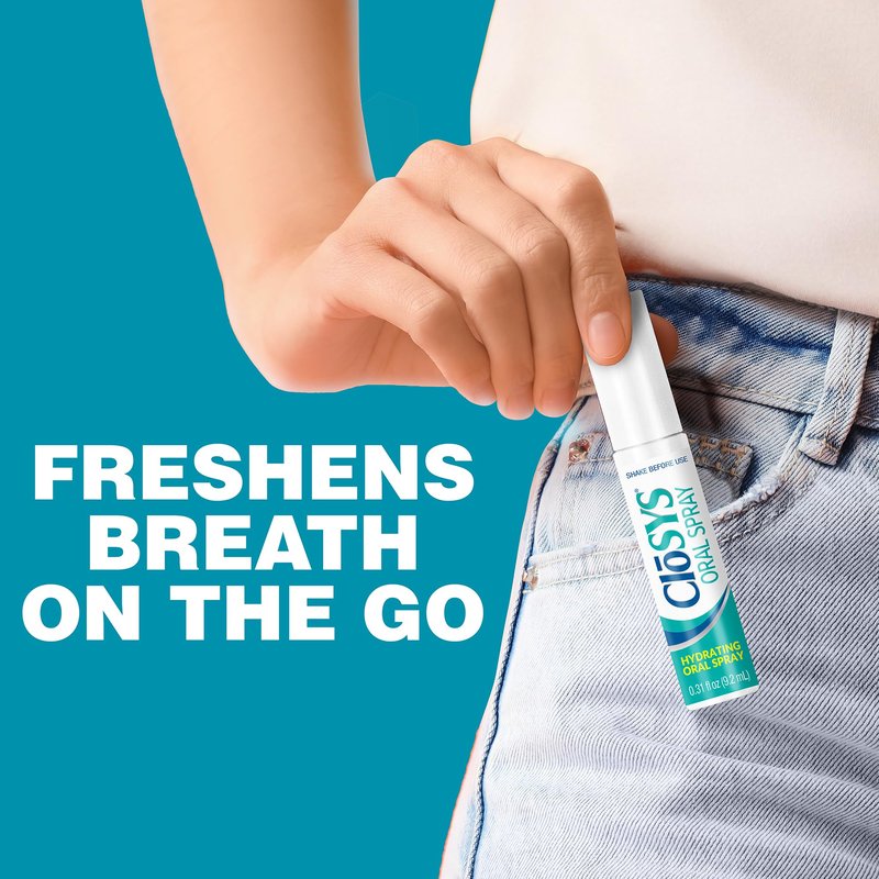 CloSYS Oral Breath Spray, Sugar Free Mouth Spray for Bad Breath, pH Balanced Mint Flavored 0.31oz (3 Count)