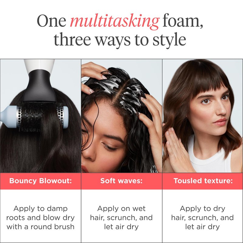 Briogeo Style + Treat Yuzu + Plum Oil Full Miracle Styling Foam for Volume | Heat Protection & Frizz Control | Silicone-Free | Vegan & Cruelty-Free | 5 fl oz