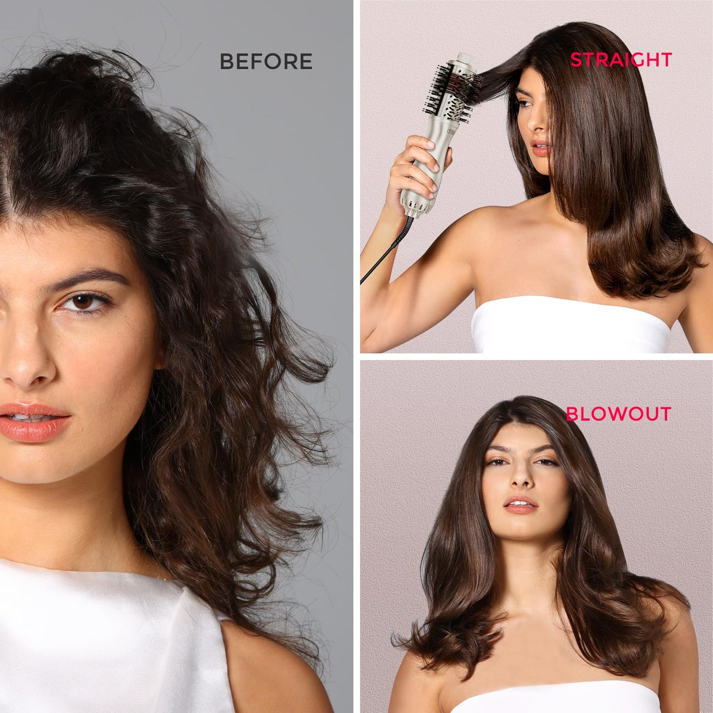 TYMO 2.0 Hair Blow Dryer Brush - Blowout Hot Air Brush, One Step Volumizer, Upgraded 2 Inch Oval Barrel Roller Curling Styler, 3X Faster Drying, 0.6 lb Lightweight, Straightener Curling in One, Gold