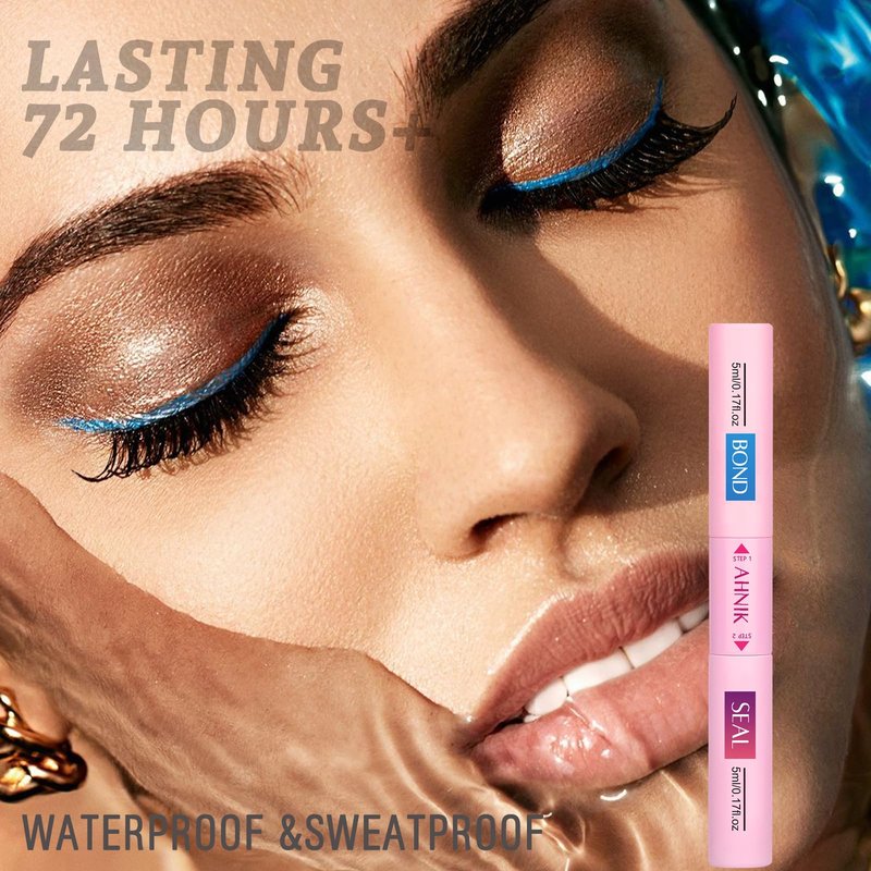 Lash Cluster Glue, 72H Long-Lasting Waterproof & Non-Irritating Lash Bond and Seal, Eyelash Glue for DIY at Home, 5ml Bond + 5ml Seal (1 Pack)