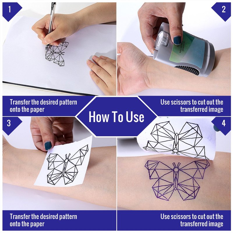 Keilend 100 Sheets Tattoo Transfer Paper - A4 Stencil Paper for Tattooing, Tattoo Thermal Papers with 4 Layers | Smudge-Proof, High Accuracy for Professional Use