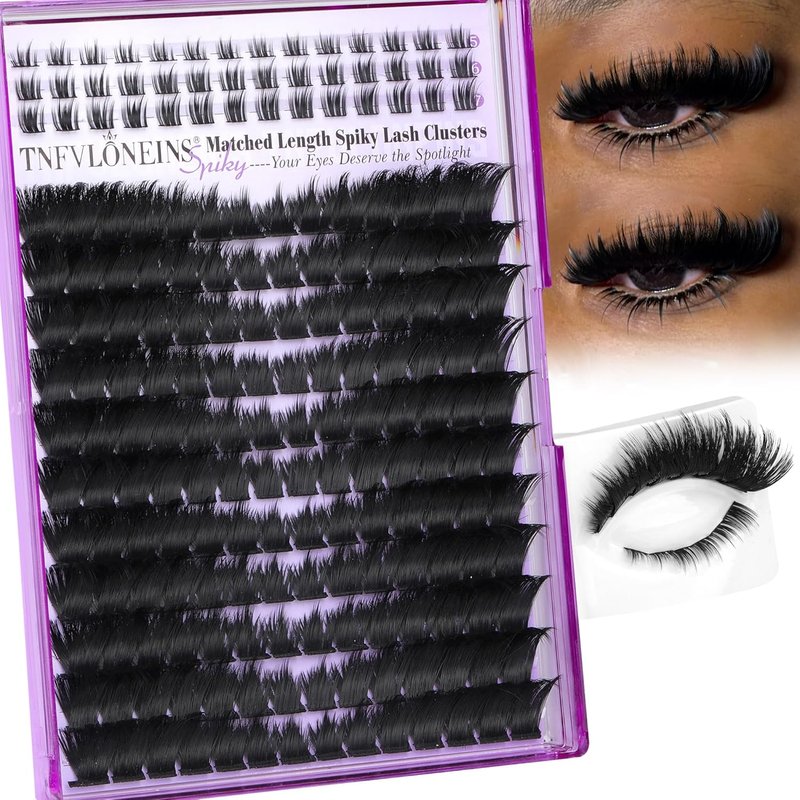 Mink Lash Clusters - D-Curly Eyelash Extensions with Bottom Spikes | 12-22MM Individual Wispy Thick Lashes