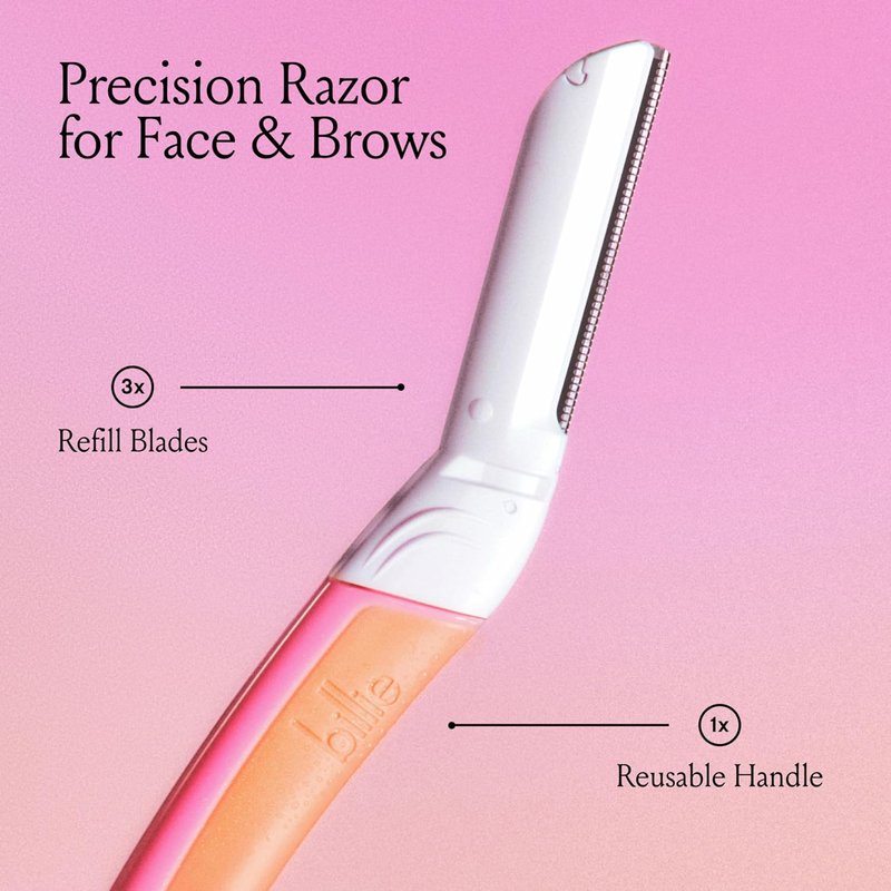 Billie Dermaplane Refill Blades - Stainless Steel with Safety Micro-Guards - Gently Exfoliates Skin | 3 Count