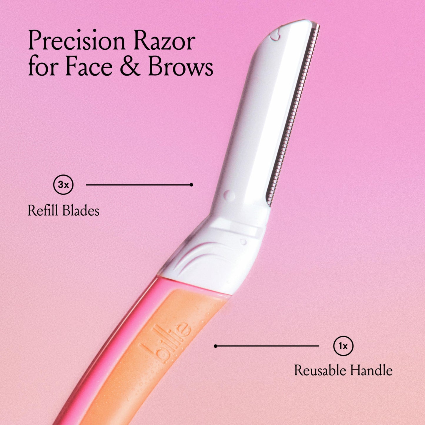 Billie - Dermaplane Refill Blades - Stainless Steel Blades with Safety Micro-guards - Nickel-free - Gently Exfoliates Skin - 3 count