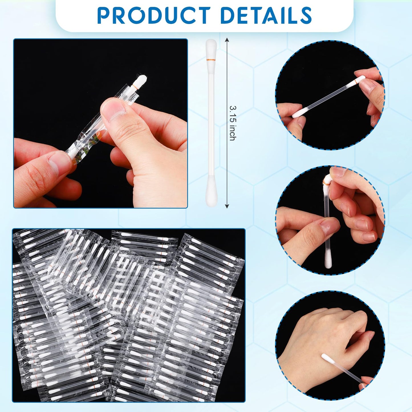 Hoolerry 200 Pcs Piercing Aftercare Swabs Disposable Individually Packaged Saline Solution Swabs for Hole Cleaner, Keloid Bump Removal, Nose Piercing Bump