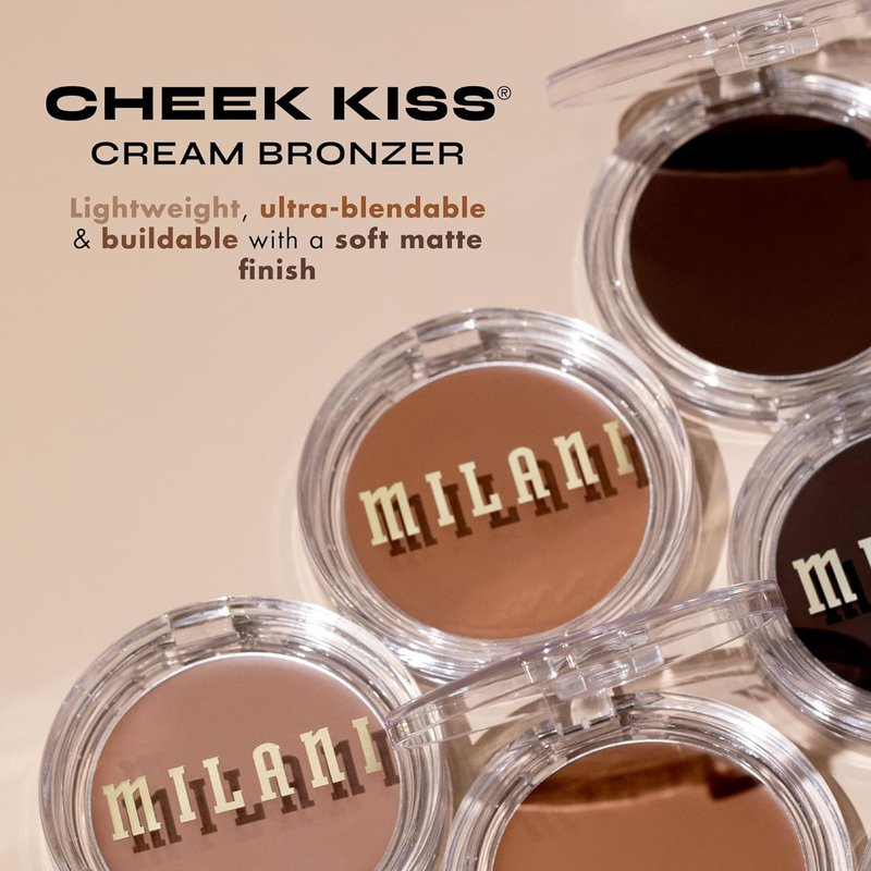 Milani Cheek Kiss Cream Bronzer - Vegan Soft Matte Finish | 110 Hey Honey, Lightweight Glow